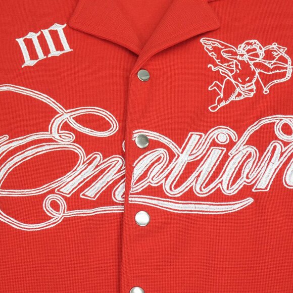 Mixed Emotion Red Signature Button up - Picture 2 of 10